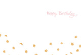The Courage To Bloom Birthday Card by Lauren-Ashley Barnes features Happy Birthday in pink cursive on white with yellow floral doodles along the bottom. Printed on recycled paper for an eco-friendly touch.