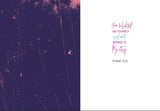 The You Listened Friendship Card by Tiffany McGraw features a dark, scratched purple and pink left side; on the white right side, colorful text says: You watched, and as a silent witness to my story, I felt validated. Thank you.